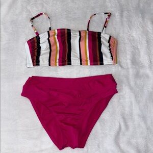 Kona Sol Pink Striped Bikini